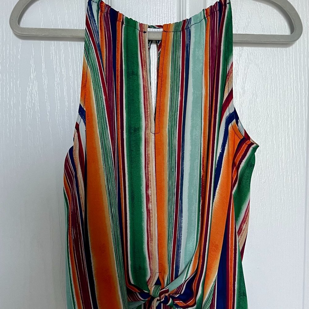 VERONICA M Halter Tank Top Tie Front, Size S
